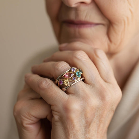 Colorful Gemstone Boho Statement Ring Susan Rose Jewelry