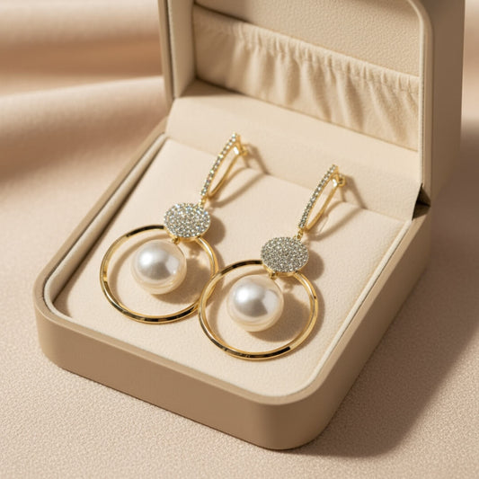 Crystal Pearl Dangle Earrings Susan Rose Jewelry