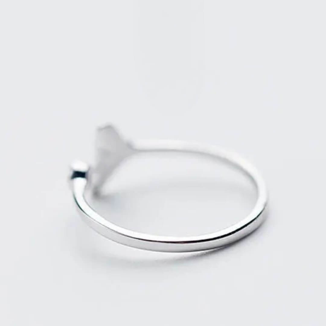 Silver Whale Tail Adjustable Ring - Diane Jewelry