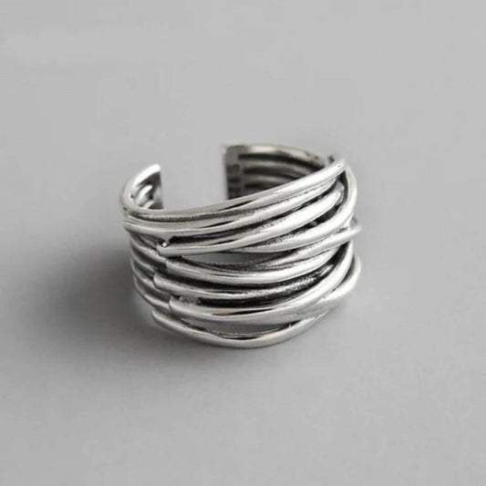 Silver Statement Multi Band Ring Diane Jewelry