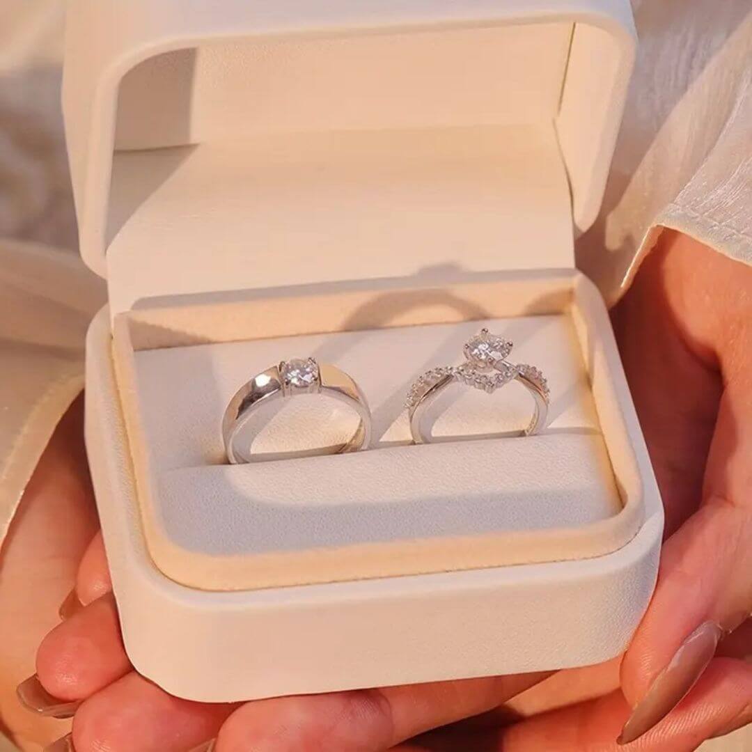Matching Couple Engagement Ring Set - Diane Jewelry