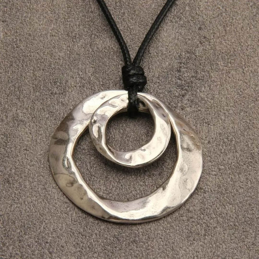 Gold Abstract Circle Pendant Necklace - Diane Jewelry