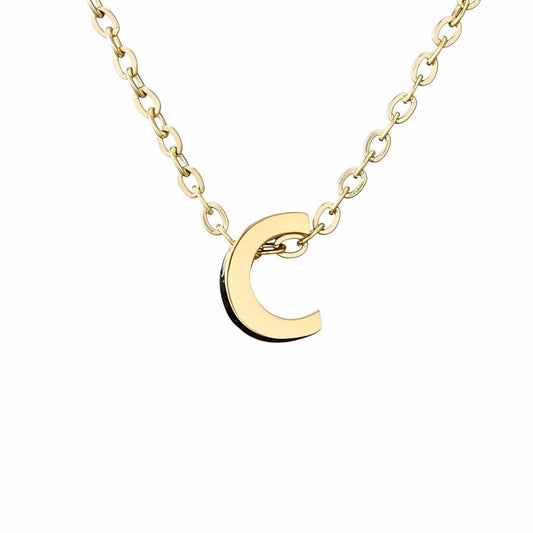 Dainty Gold Initial Pendant Necklace - Diane Jewelry