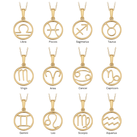 Gold Aquarius Zodiac Necklace - Diane Jewelry