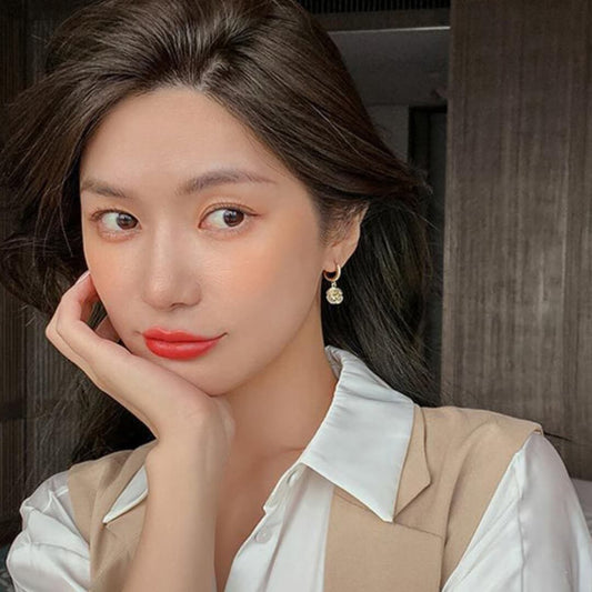 Gold Cat Eye Drop Earrings - Diane Jewelry