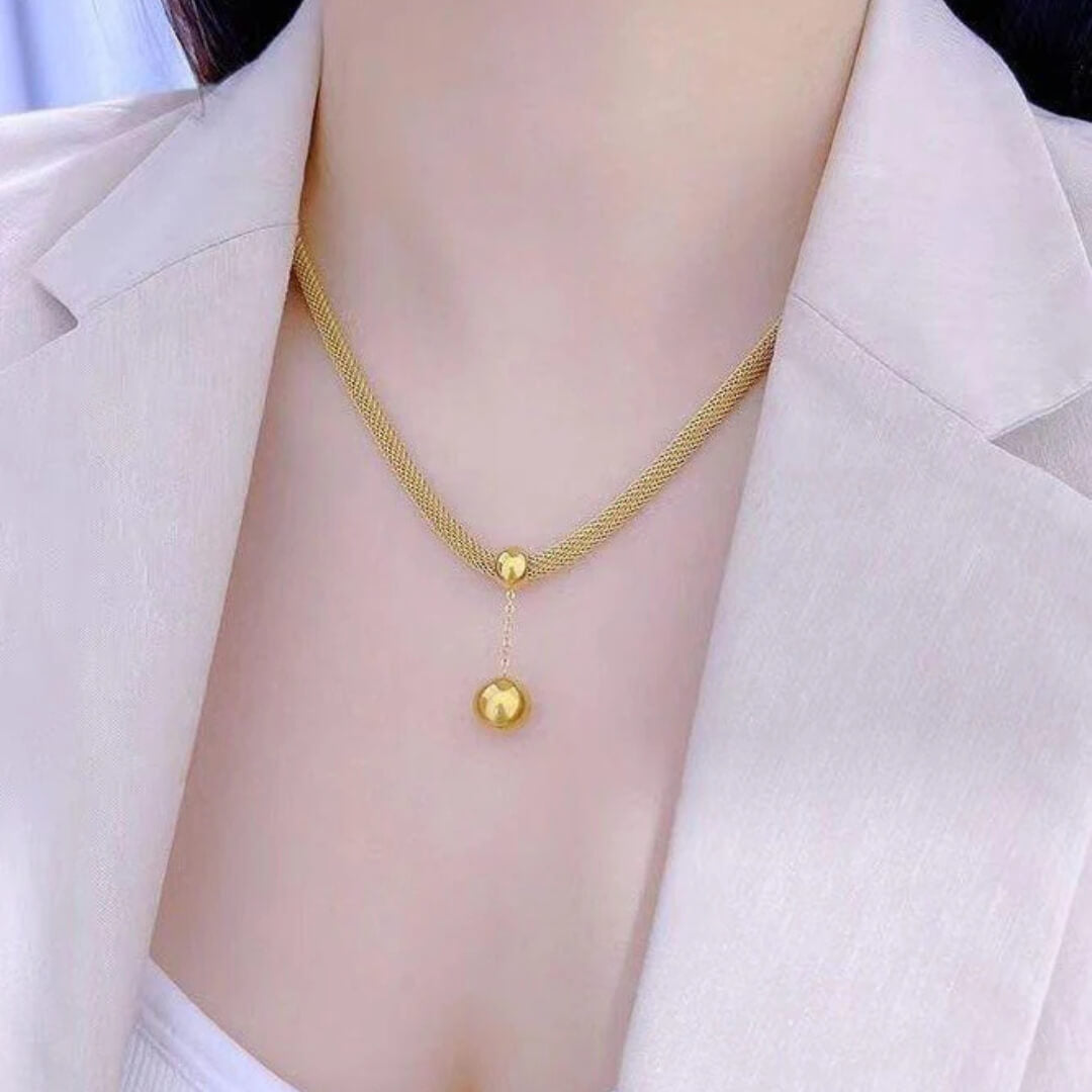 Double Layer Gold Drop Necklace - Diane Jewelry