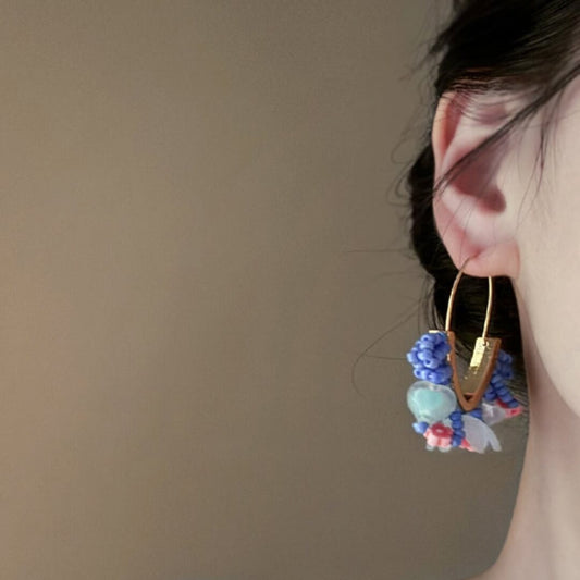 Colorful Beaded Hoop Earrings Women - Diane Jewelry