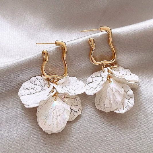 Gold Floral Drop Statement Earrings - Diane Jewelry