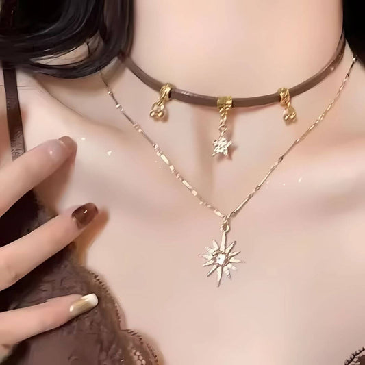 Tiger Eye Layered Pendant Necklace - Diane Jewelry