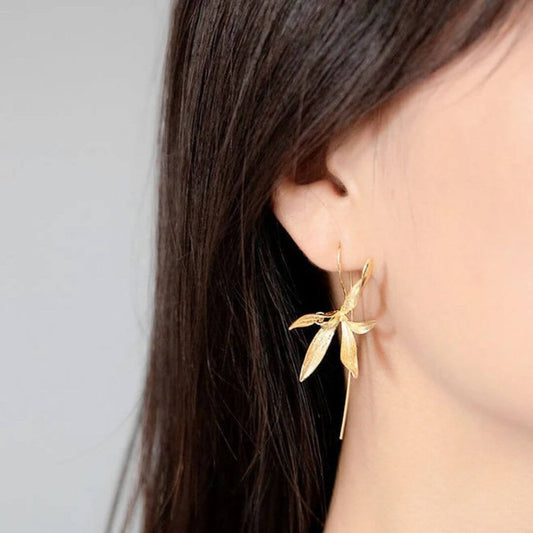 Silver Orchid Flower Drop Earrings - Diane Jewelry