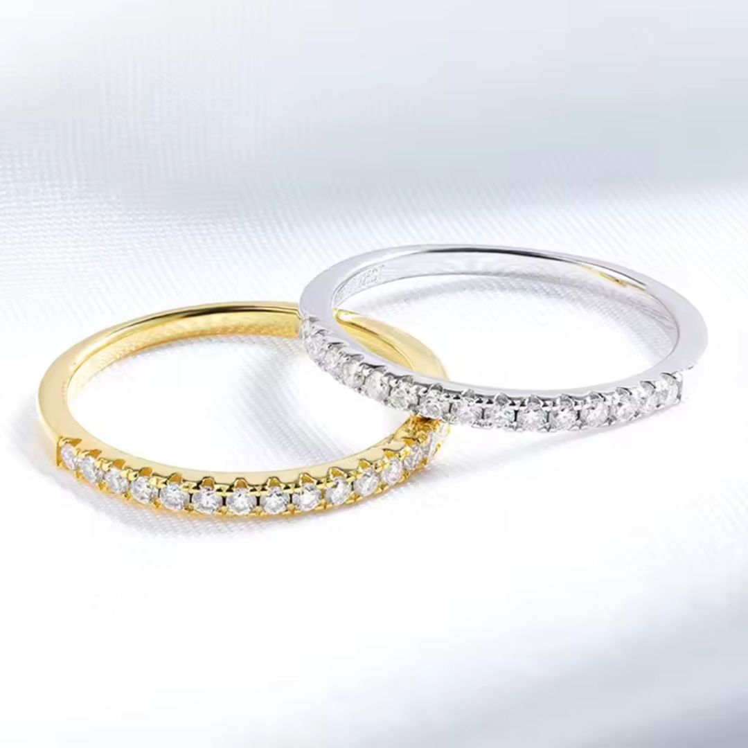 Classic Gold Crystal Band Ring - Diane Jewelry