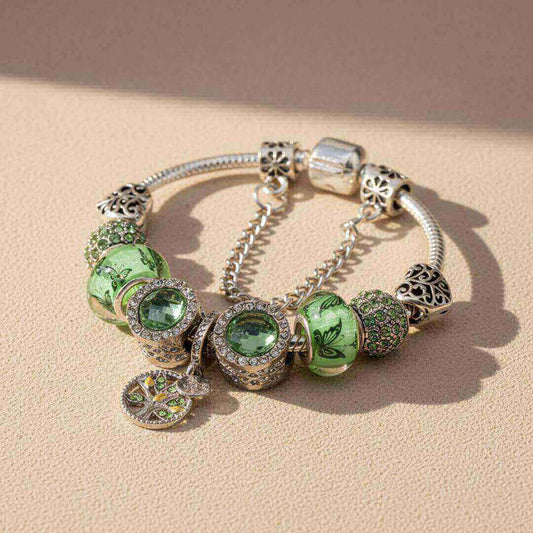 Green Charm Beaded Snake Bracelet Emma & Noah Jewelry