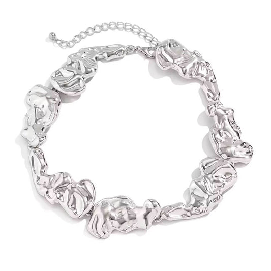 Gold Chunky Sculptural Statement Necklace - Diane Jewelry