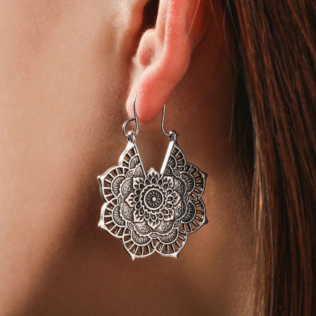 Boho Mandala Antique Dangle Earrings - Diane Jewelry