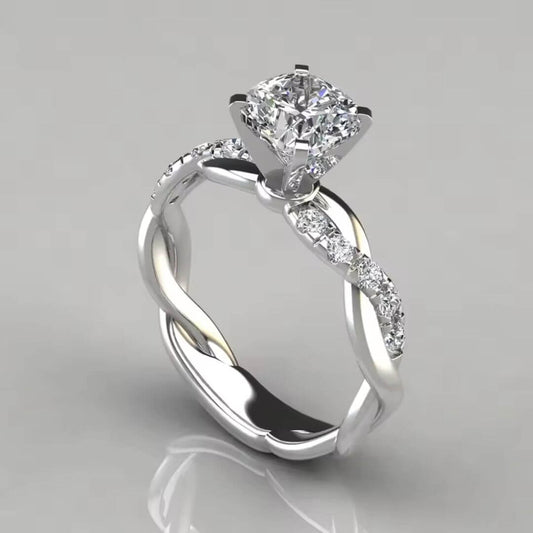 Princess Cut Twist Engagement Ring - Diane Jewelry