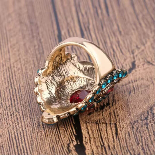 Vintage Teardrop Crystal Statement Ring - Diane Jewelry