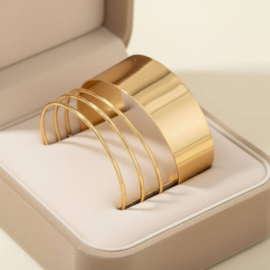 Modern Silver Wire Cuff Bracelet Emma & Noah Jewelry