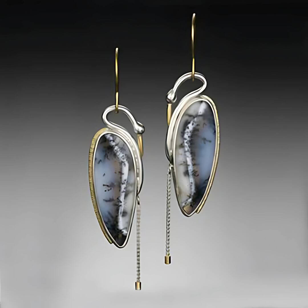Sculptural Mixed Metal Earrings - Diane Jewelry