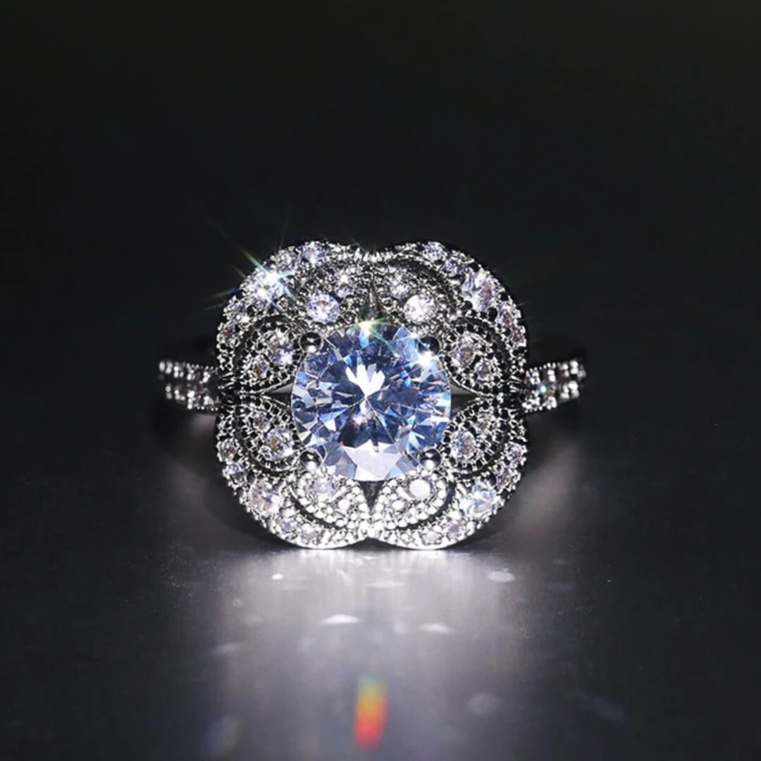 Vintage Floral Diamond Engagement Ring - Diane Jewelry