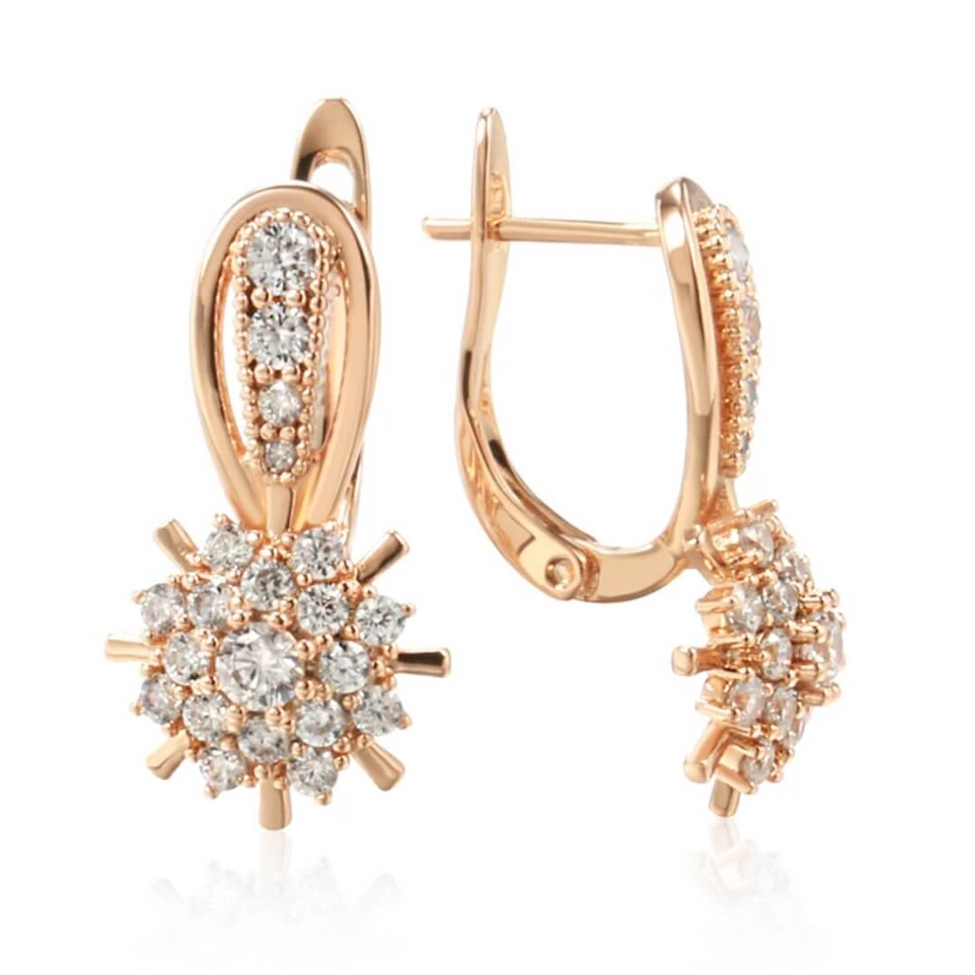 Rose Gold Crystal Stud Earrings - Diane Jewelry