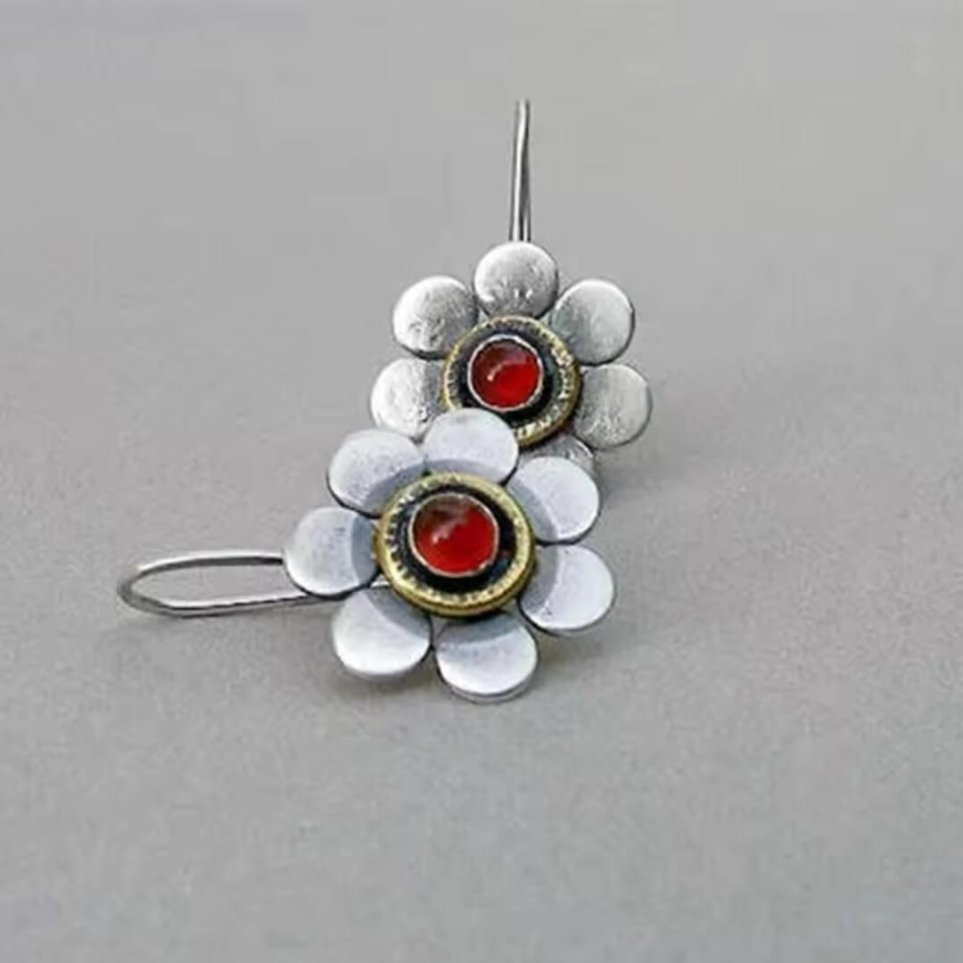 Vintage Flower Drop Dangle Earrings - Diane Jewelry