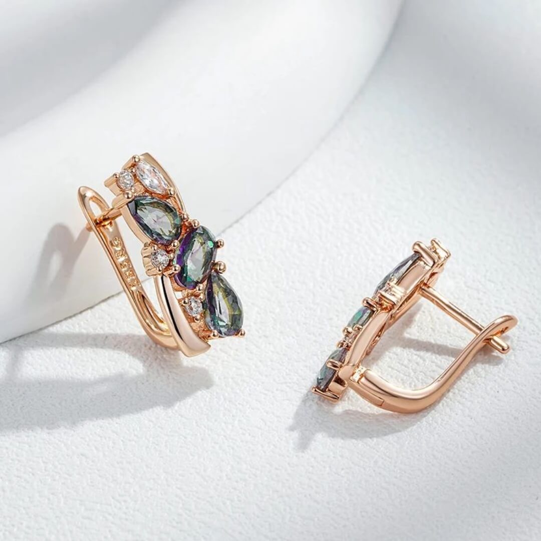 Mystic Topaz Rose Gold Earrings - Diane Jewelry