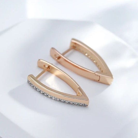 Gold Curved Hoop Earring - Diane Jewelry