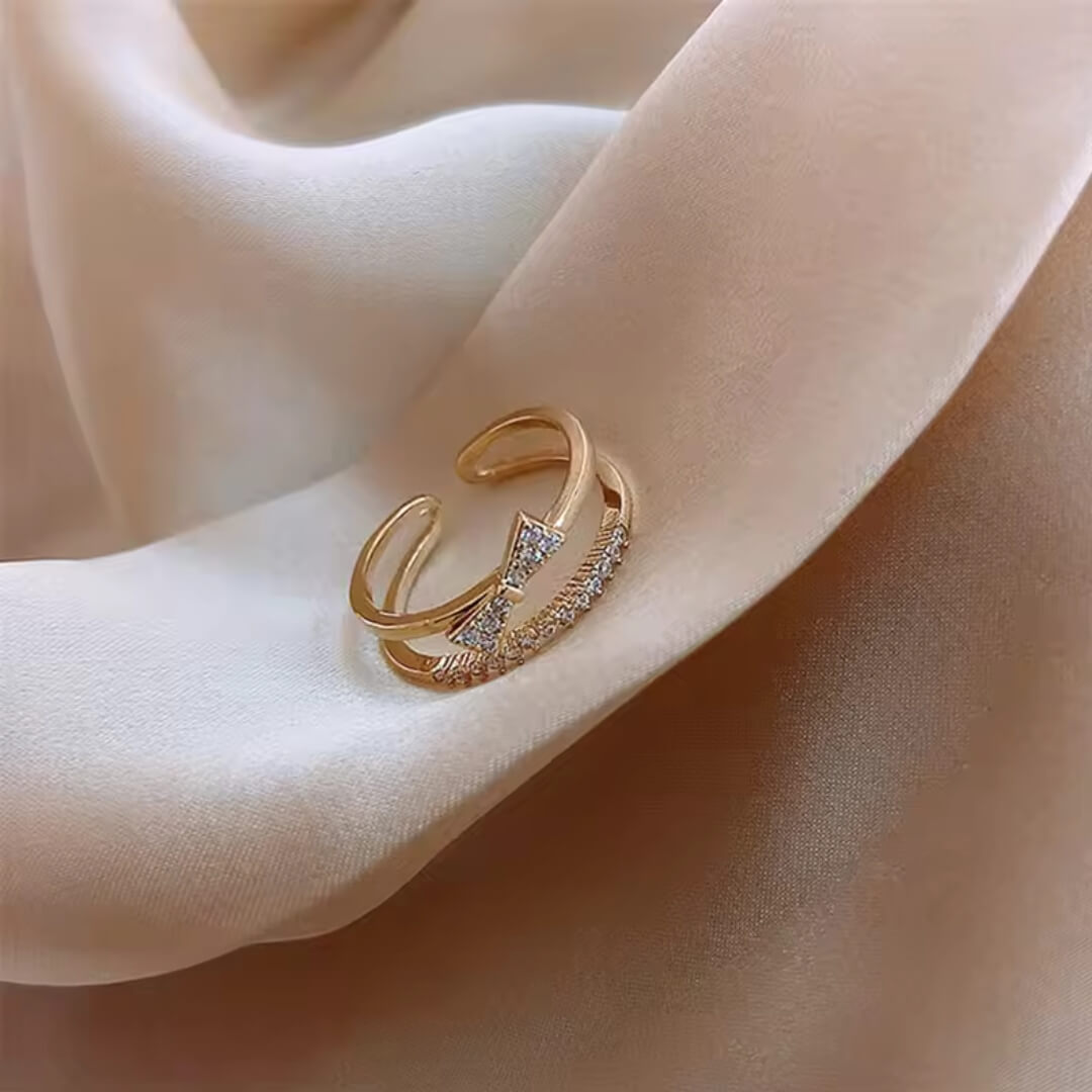 Adjustable Gold Geometric Ring - Diane Jewelry