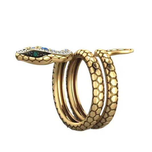 Gold Snake Wrap Elegant Ring - Diane Jewelry