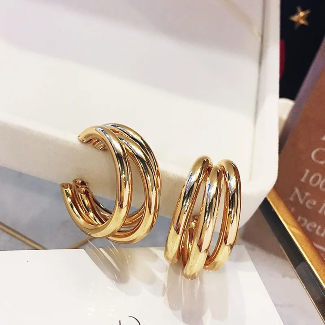 Chunky Gold Hoop Earrings - Diane Jewelry