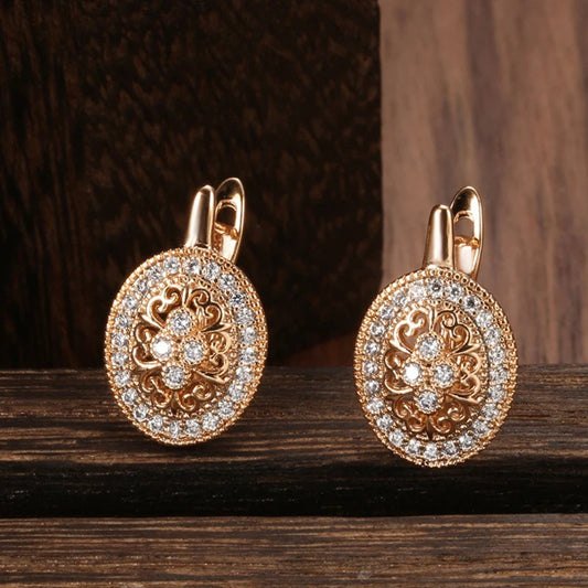 Vintage Gold Crystal Earrings - Diane Jewelry