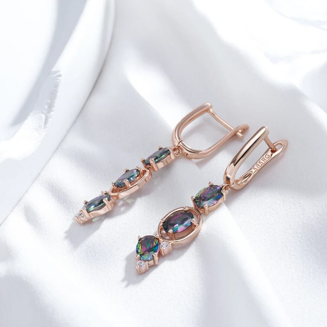 Multicolor Gemstone Drop Dangle Earrings - Diane Jewelry