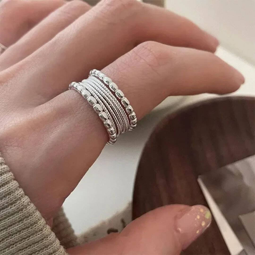 Stackable Silver Multi Band Ring - Diane Jewelry