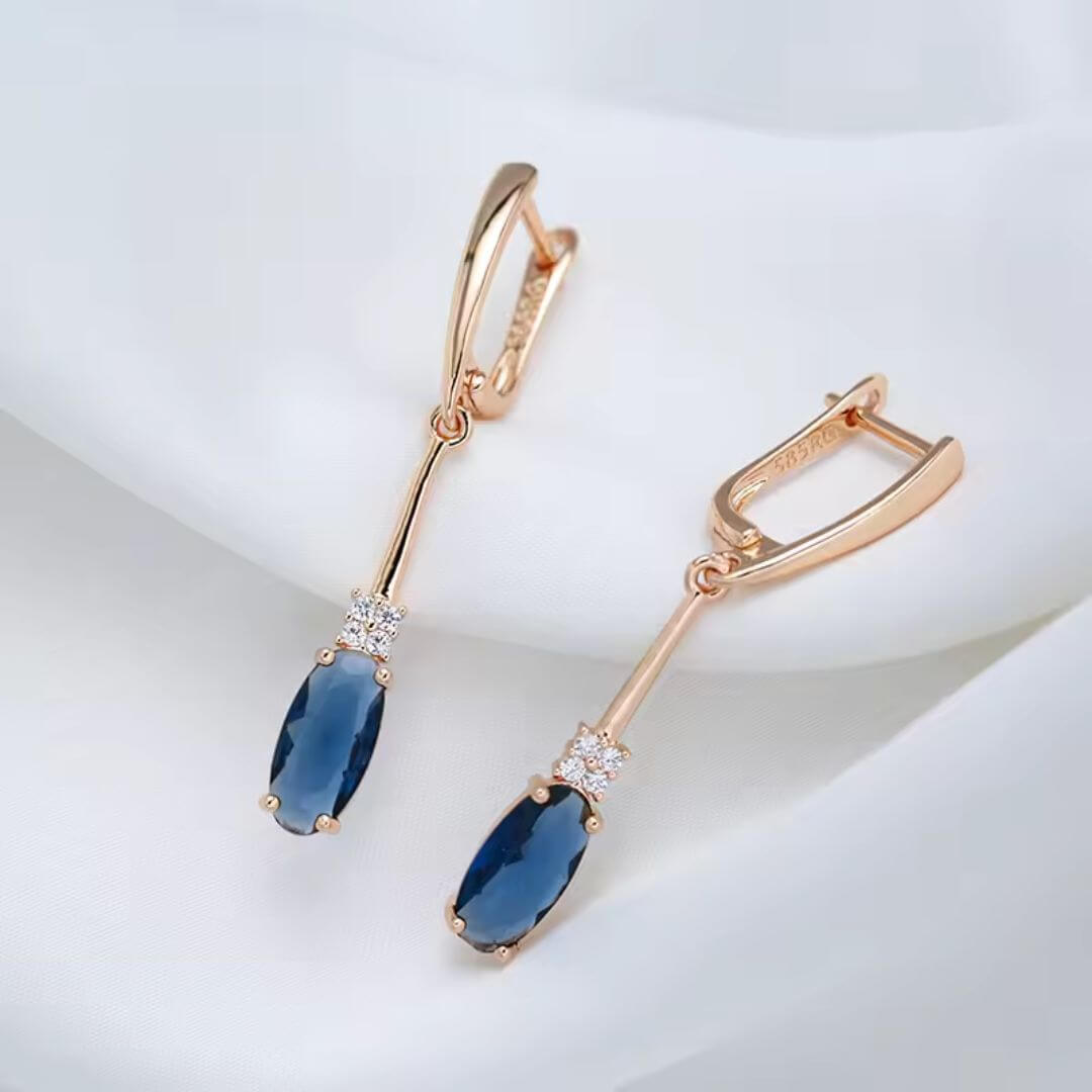 Elegant Blue Drop Earrings - Diane Jewelry