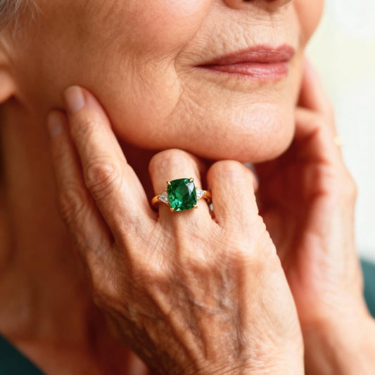 Emerald Cut Green Gem Ring Susan Rose Jewelry