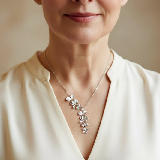 Floral Silver Statement Necklace Susan Rose Jewelry