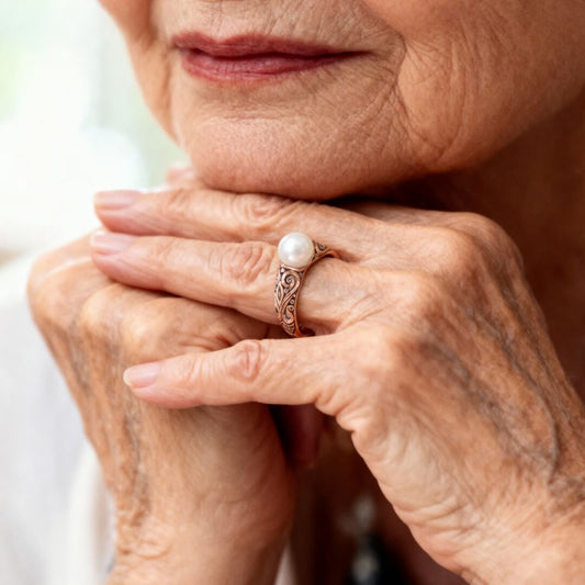 Rose Gold Filigree Pearl Ring Susan Rose Jewelry
