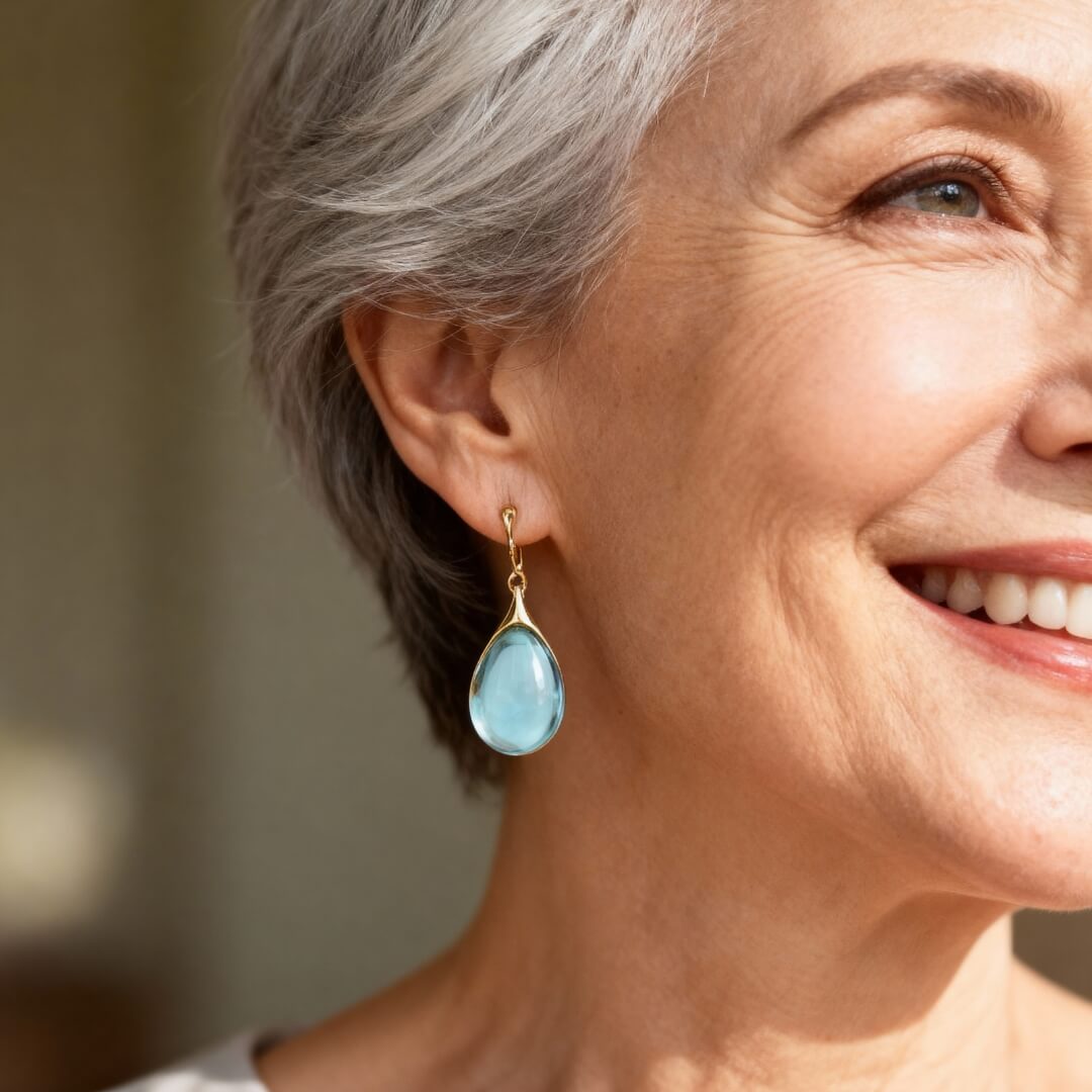 Aquamarine Teardrop Dangle Earrings Susan Rose Jewelry
