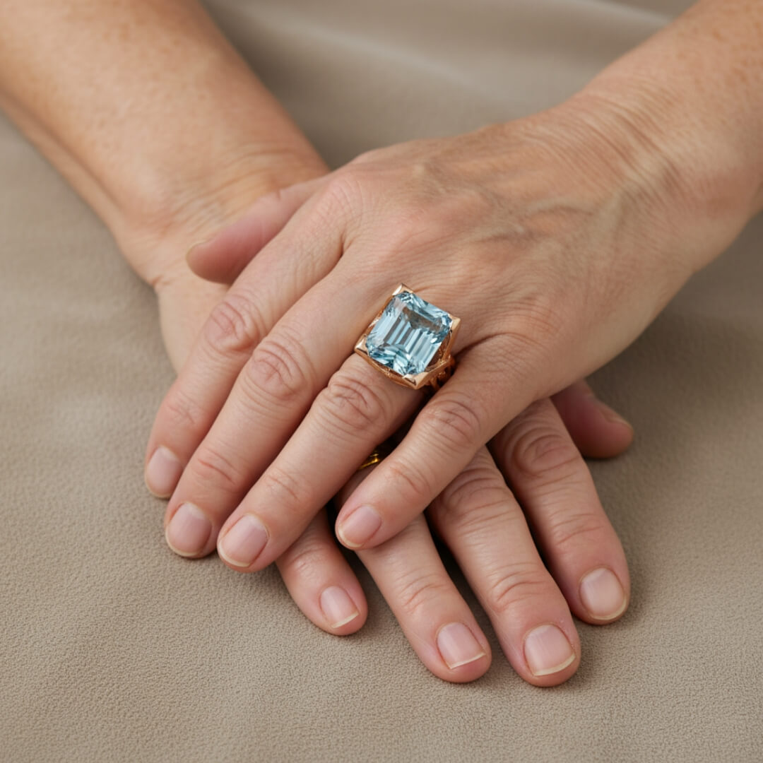 Blue Topaz Gold Statement Ring Susan Rose Jewelry