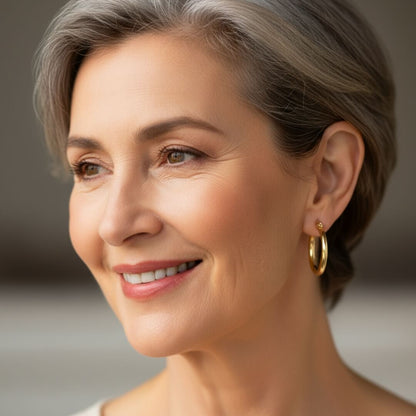 Classic Gold Minimalist Hoop Earrings Susan Rose Jewelry