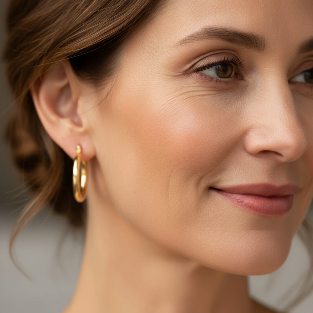 Classic Gold Minimalist Hoop Earrings Susan Rose Jewelry