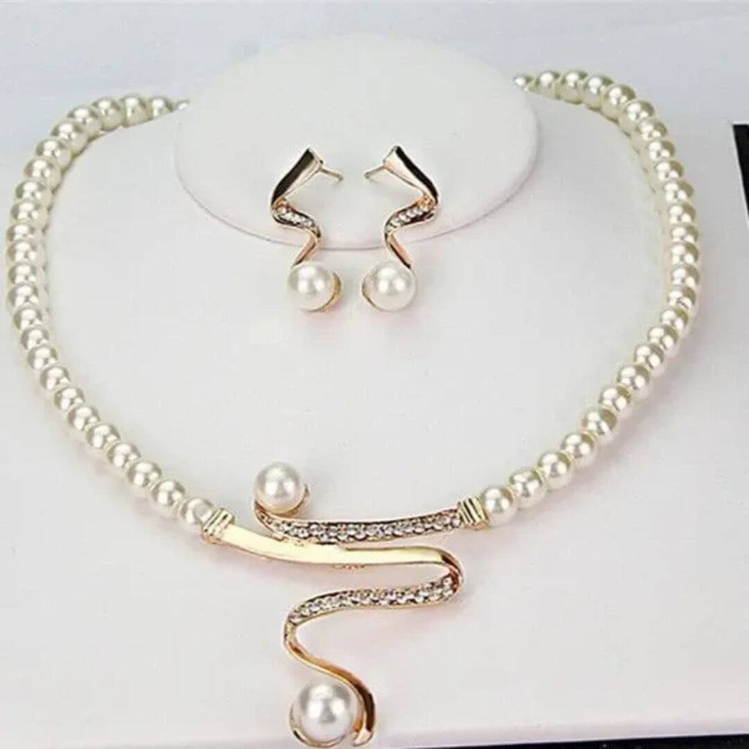 Pearl Necklace and Earring Set - Diane Jewelry
