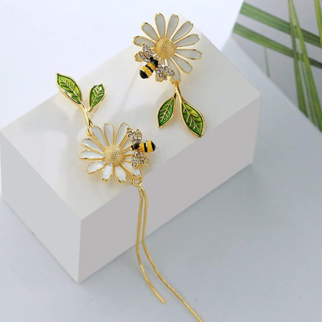 Daisy Bee Mismatched Earrings - Diane Jewelry
