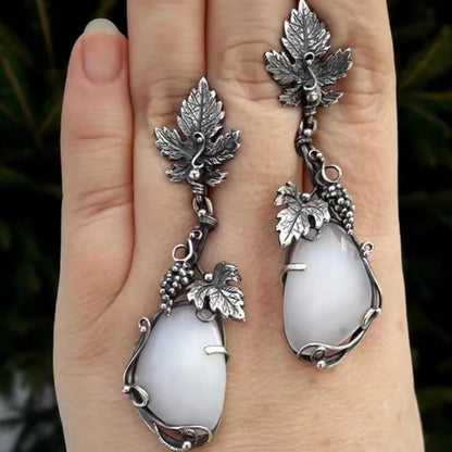 Vintage Leaf Drop Dangle Earrings - Diane Jewelry