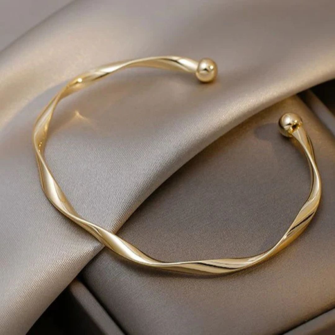 Minimalist Twisted Gold Cuff Bracelet - Diane Jewelry