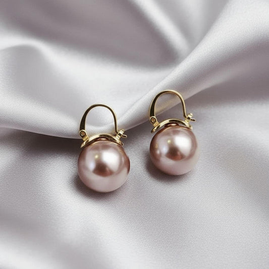 Gold Pearl Leverback Drop Earrings Emma & Noah Jewelry