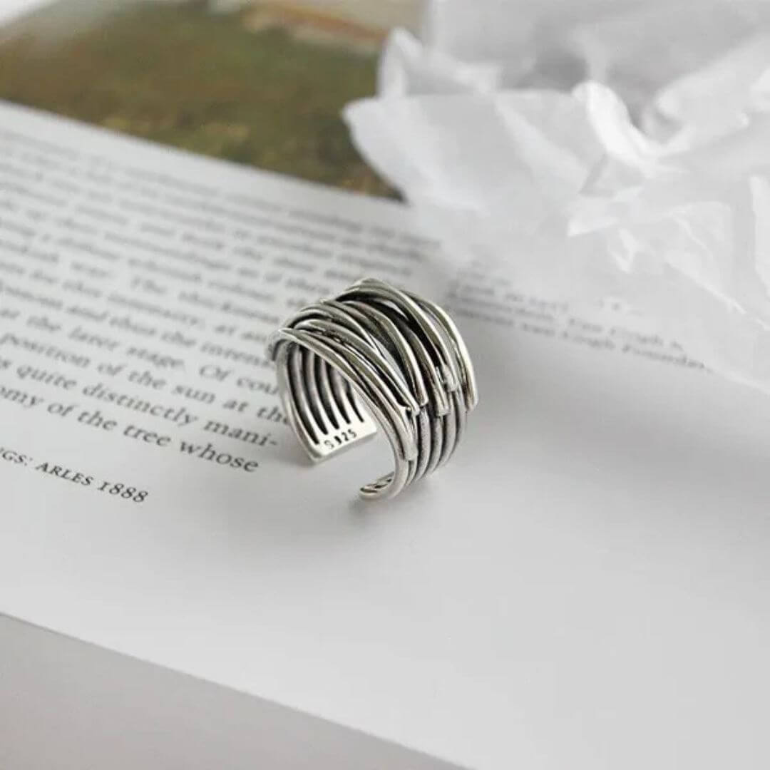Silver Statement Multi Band Ring Diane Jewelry