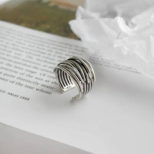 Silver Statement Multi Band Ring Diane Jewelry