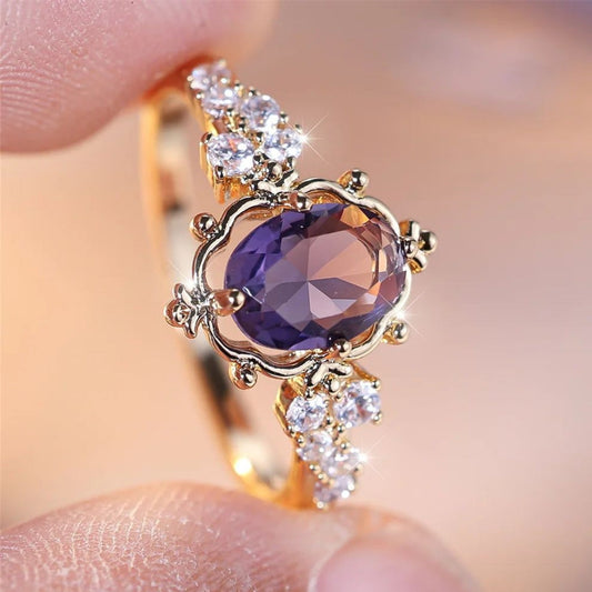 Vintage Amethyst Gold Ring - Diane Jewelry