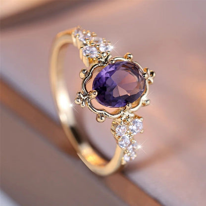 Vintage Amethyst Gold Ring - Diane Jewelry